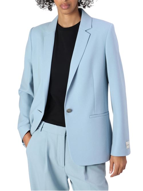 Blazer donna azzurro in satin Calvin Klein | K20K207632CAZ